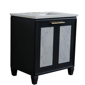 Bellaterra Home Vanity BellaTerra Home 31" Single sink vanity in Dark Gray finish with White quartz with rectangle sink 400990-31-DG-WER
