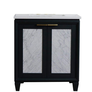 Bellaterra Home Vanity BellaTerra Home 31" Single sink vanity in Dark Gray finish with White quartz with rectangle sink 400990-31-DG-WER
