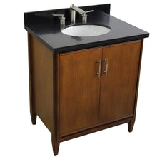 Load image into Gallery viewer, Bellaterra Home Vanity BellaTerra Home 31&quot; Single sink vanity in Walnut finish with Black galaxy granite with oval sink 400901-31-WA-BGO