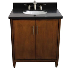 Load image into Gallery viewer, Bellaterra Home Vanity BellaTerra Home 31&quot; Single sink vanity in Walnut finish with Black galaxy granite with oval sink 400901-31-WA-BGO