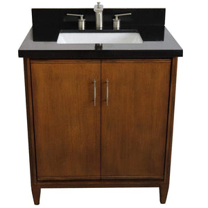 Bellaterra Home Vanity BellaTerra Home 31" Single sink vanity in Walnut finish with Black galaxy granite with rectangle sink 400901-31-WA-BGR