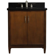 Load image into Gallery viewer, Bellaterra Home Vanity BellaTerra Home 31&quot; Single sink vanity in Walnut finish with Black galaxy granite with rectangle sink 400901-31-WA-BGR
