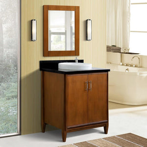 Bellaterra Home Vanity BellaTerra Home 31" Single sink vanity in Walnut finish with Black galaxy granite with round sink 400901-31-WA-BGRD