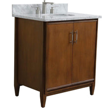 Load image into Gallery viewer, Bellaterra Home Vanity BellaTerra Home 31&quot; Single sink vanity in Walnut finish with White carrara marble with oval sink 400901-31-WA-WMO