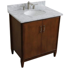 Load image into Gallery viewer, Bellaterra Home Vanity BellaTerra Home 31&quot; Single sink vanity in Walnut finish with White carrara marble with oval sink 400901-31-WA-WMO