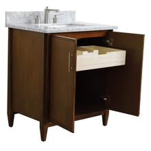 Load image into Gallery viewer, Bellaterra Home Vanity BellaTerra Home 31&quot; Single sink vanity in Walnut finish with White carrara marble with rectangle sink 400901-31-WA-WMR