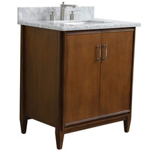 Load image into Gallery viewer, Bellaterra Home Vanity BellaTerra Home 31&quot; Single sink vanity in Walnut finish with White carrara marble with rectangle sink 400901-31-WA-WMR