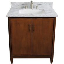 Load image into Gallery viewer, Bellaterra Home Vanity BellaTerra Home 31&quot; Single sink vanity in Walnut finish with White carrara marble with rectangle sink 400901-31-WA-WMR