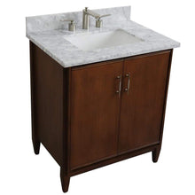 Load image into Gallery viewer, Bellaterra Home Vanity BellaTerra Home 31&quot; Single sink vanity in Walnut finish with White carrara marble with rectangle sink 400901-31-WA-WMR