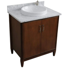 Load image into Gallery viewer, Bellaterra Home Vanity BellaTerra Home 31&quot; Single sink vanity in Walnut finish with White carrara marble with round sink 00901-31-WA-WMRD