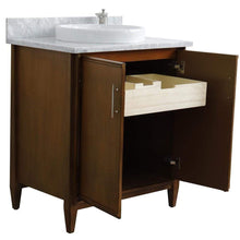 Load image into Gallery viewer, Bellaterra Home Vanity BellaTerra Home 31&quot; Single sink vanity in Walnut finish with White carrara marble with round sink 00901-31-WA-WMRD