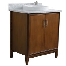 Load image into Gallery viewer, Bellaterra Home Vanity BellaTerra Home 31&quot; Single sink vanity in Walnut finish with White carrara marble with round sink 00901-31-WA-WMRD