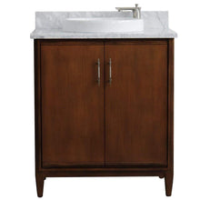 Load image into Gallery viewer, Bellaterra Home Vanity BellaTerra Home 31&quot; Single sink vanity in Walnut finish with White carrara marble with round sink 00901-31-WA-WMRD