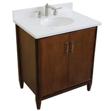 Load image into Gallery viewer, Bellaterra Home Vanity BellaTerra Home 31&quot; Single sink vanity in Walnut finish with White quartz with oval sink 400901-31-WA-WEO