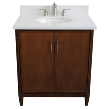 Load image into Gallery viewer, Bellaterra Home Vanity BellaTerra Home 31&quot; Single sink vanity in Walnut finish with White quartz with oval sink 400901-31-WA-WEO