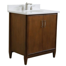 Load image into Gallery viewer, Bellaterra Home Vanity BellaTerra Home 31&quot; Single sink vanity in Walnut finish with White quartz with oval sink 400901-31-WA-WEO