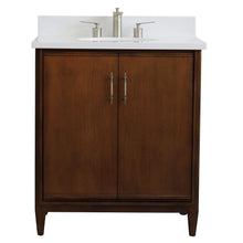 Load image into Gallery viewer, Bellaterra Home Vanity BellaTerra Home 31&quot; Single sink vanity in Walnut finish with White quartz with oval sink 400901-31-WA-WEO