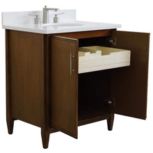 Load image into Gallery viewer, Bellaterra Home Vanity BellaTerra Home 31&quot; Single sink vanity in Walnut finish with White quartz with oval sink 400901-31-WA-WEO
