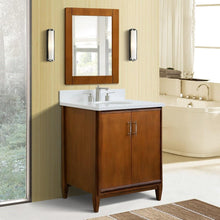 Load image into Gallery viewer, Bellaterra Home Vanity BellaTerra Home 31&quot; Single sink vanity in Walnut finish with White quartz with oval sink 400901-31-WA-WEO