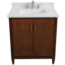 Load image into Gallery viewer, Bellaterra Home Vanity BellaTerra Home 31&quot; Single sink vanity in Walnut finish with White quartz with rectangle sink 400901-31-WA-WER