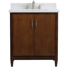 Load image into Gallery viewer, Bellaterra Home Vanity BellaTerra Home 31&quot; Single sink vanity in Walnut finish with White quartz with rectangle sink 400901-31-WA-WER