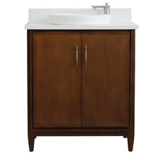 Load image into Gallery viewer, Bellaterra Home Vanity BellaTerra Home 31&quot; Single sink vanity in Walnut finish with White quartz with round sink 400901-31-WA-WERD