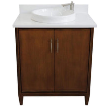 Load image into Gallery viewer, Bellaterra Home Vanity BellaTerra Home 31&quot; Single sink vanity in Walnut finish with White quartz with round sink 400901-31-WA-WERD