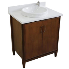 Load image into Gallery viewer, Bellaterra Home Vanity BellaTerra Home 31&quot; Single sink vanity in Walnut finish with White quartz with round sink 400901-31-WA-WERD