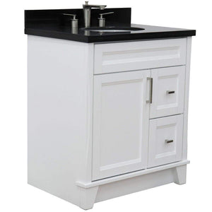 Bellaterra Home Vanity BellaTerra Home 31" Single Sink Vanity in White Finish with Black Galaxy Granite with Oval Sink 400700-31-WH-BGO