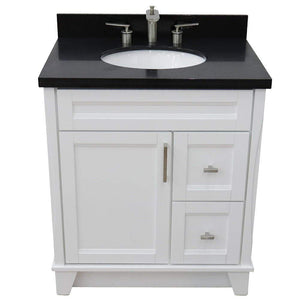 Bellaterra Home Vanity BellaTerra Home 31" Single Sink Vanity in White Finish with Black Galaxy Granite with Oval Sink 400700-31-WH-BGO