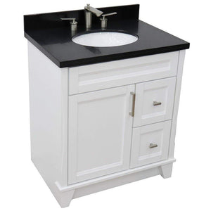Bellaterra Home Vanity BellaTerra Home 31" Single Sink Vanity in White Finish with Black Galaxy Granite with Oval Sink 400700-31-WH-BGO