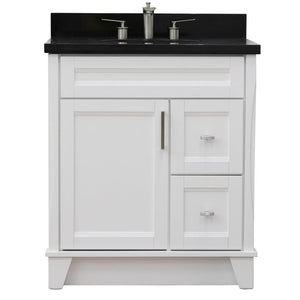 Bellaterra Home Vanity BellaTerra Home 31" Single Sink Vanity in White Finish with Black Galaxy Granite with Oval Sink 400700-31-WH-BGO