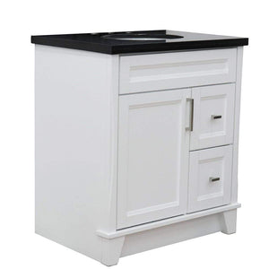 Bellaterra Home Vanity BellaTerra Home 31" Single Sink Vanity in White Finish with Black Galaxy Granite with Oval Sink 400700-31-WH-BGO