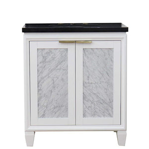 Bellaterra Home Vanity BellaTerra Home 31" Single sink vanity in White finish with Black galaxy granite with oval sink 400990-31-WH-BGO