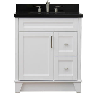 Bellaterra Home Vanity BellaTerra Home 31" Single Sink Vanity in White Finish with Black Galaxy Granite with Rectangle Sink 400700-31-WH-BGR