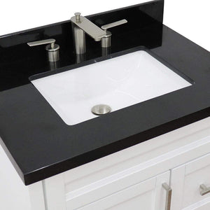 Bellaterra Home Vanity BellaTerra Home 31" Single Sink Vanity in White Finish with Black Galaxy Granite with Rectangle Sink 400700-31-WH-BGR