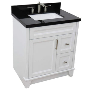 Bellaterra Home Vanity BellaTerra Home 31" Single Sink Vanity in White Finish with Black Galaxy Granite with Rectangle Sink 400700-31-WH-BGR