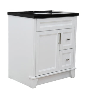 Bellaterra Home Vanity BellaTerra Home 31" Single Sink Vanity in White Finish with Black Galaxy Granite with Rectangle Sink 400700-31-WH-BGR