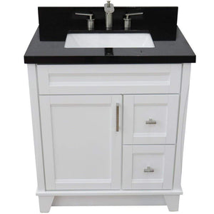 Bellaterra Home Vanity BellaTerra Home 31" Single Sink Vanity in White Finish with Black Galaxy Granite with Rectangle Sink 400700-31-WH-BGR