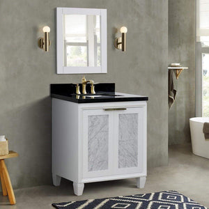 Bellaterra Home Vanity BellaTerra Home 31" Single sink vanity in White finish with Black galaxy granite with rectangle sink 400990-31-WH-BGR