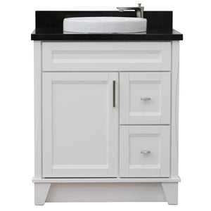 Bellaterra Home Vanity BellaTerra Home 31" Single sink vanity in White finish with Black galaxy granite with round sink 400700-31-WH-BGRD