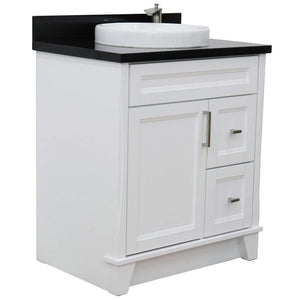 Bellaterra Home Vanity BellaTerra Home 31" Single sink vanity in White finish with Black galaxy granite with round sink 400700-31-WH-BGRD