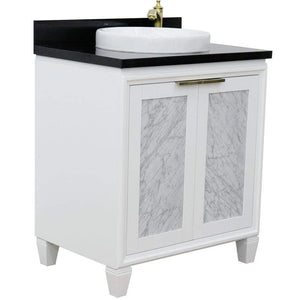 Bellaterra Home Vanity BellaTerra Home 31" Single sink vanity in White finish with Black galaxy granite with round sink 400990-31-WH-BGRD