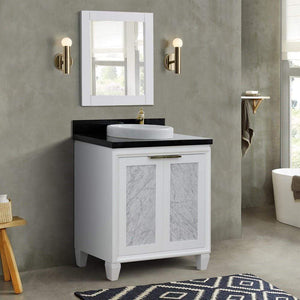 Bellaterra Home Vanity BellaTerra Home 31" Single sink vanity in White finish with Black galaxy granite with round sink 400990-31-WH-BGRD