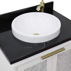 Bellaterra Home Vanity BellaTerra Home 31" Single sink vanity in White finish with Black galaxy granite with round sink 400990-31-WH-BGRD