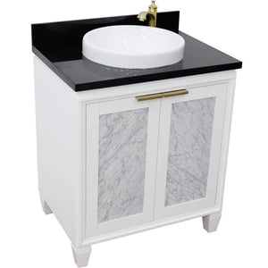 Bellaterra Home Vanity BellaTerra Home 31" Single sink vanity in White finish with Black galaxy granite with round sink 400990-31-WH-BGRD