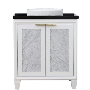 Bellaterra Home Vanity BellaTerra Home 31" Single sink vanity in White finish with Black galaxy granite with round sink 400990-31-WH-BGRD