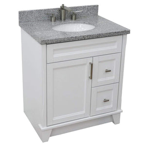 Bellaterra Home Vanity BellaTerra Home 31" Single Sink Vanity in White Finish with Gray Granite with Oval Sink 400700-31-WH-GYO