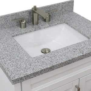 Bellaterra Home Vanity BellaTerra Home 31" Single Sink Vanity in White Finish with Gray Granite with Rectangle Sink 400700-31-WH-GYR