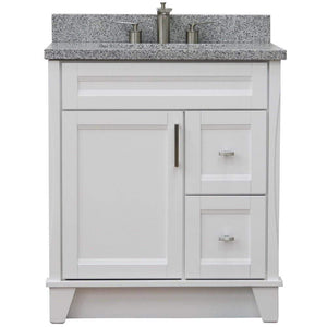 Bellaterra Home Vanity BellaTerra Home 31" Single Sink Vanity in White Finish with Gray Granite with Rectangle Sink 400700-31-WH-GYR
